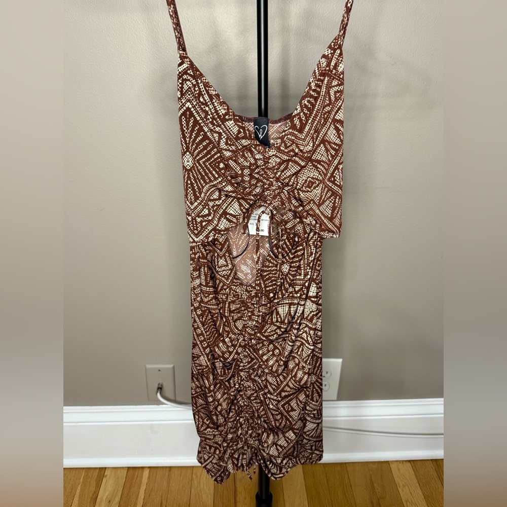 Windsor Brown Patterned Sleeveless Dress